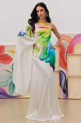 Bernice Printed Single Sleeve Maxi Dress